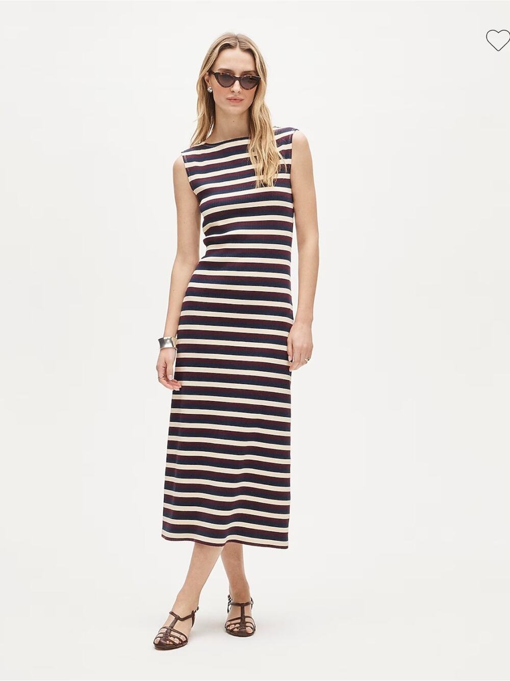 J.Crew Knit boatneck midi dress in stripe